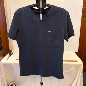 Figs Scrub Top Size M Leon M21SW1051 Mens Blue  PO 2864 Pocket